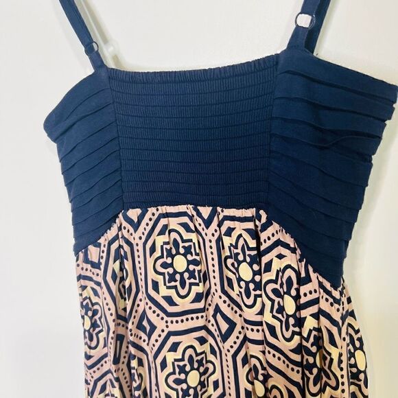 Lilka Anthropologie Maxi Dress Navy Blue Purple Pattern - Picture 9 of 10